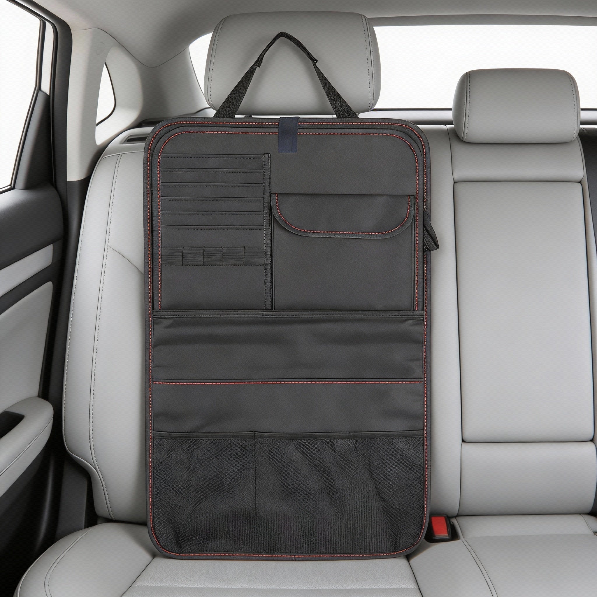 Car Seat Back Storage Bag Car Organizer Bag Foldable Dining Table Tray Travel Storage Bag Car Interior Accessories