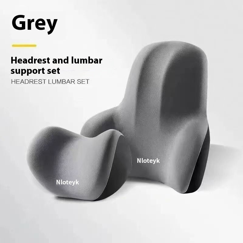 Four Seasons Universal Car Memory Foam Waist Cushion Back Cushion Headrest Cervical Spine Neck Pillow Car Pillow Seat Headrest