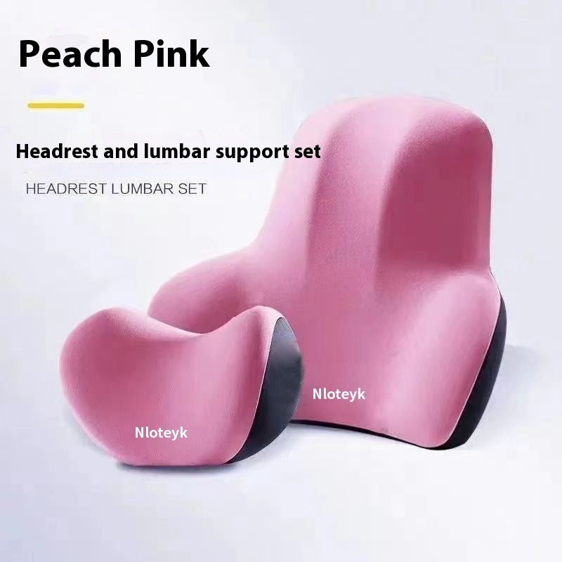 Four Seasons Universal Car Memory Foam Waist Cushion Back Cushion Headrest Cervical Spine Neck Pillow Car Pillow Seat Headrest