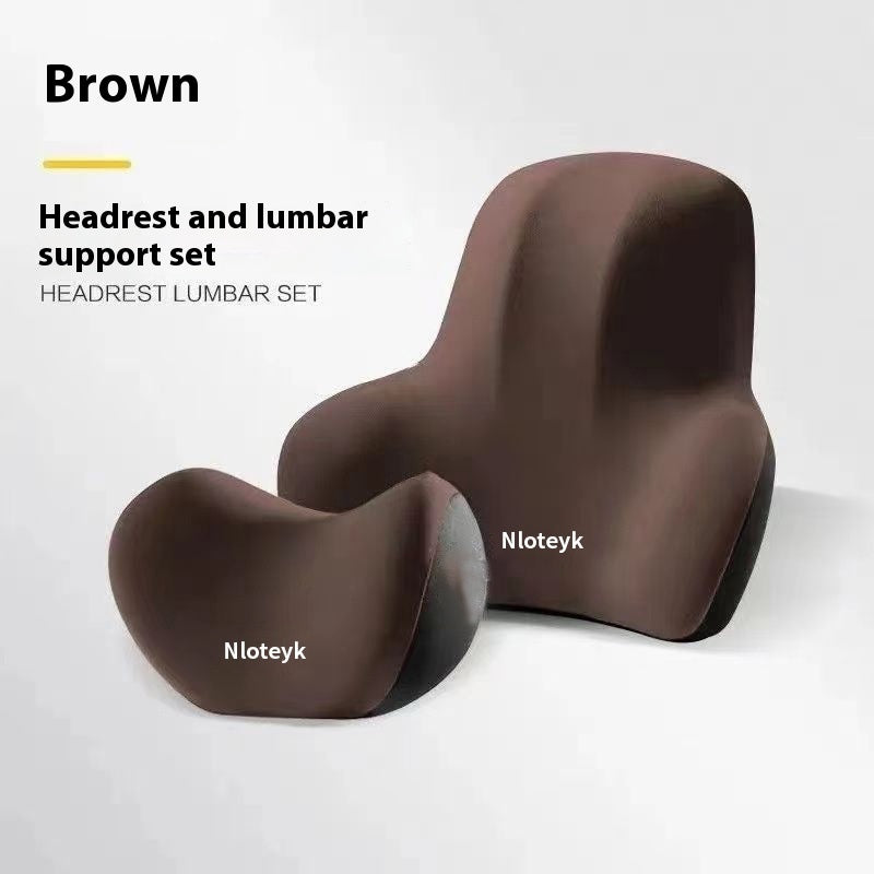 Four Seasons Universal Car Memory Foam Waist Cushion Back Cushion Headrest Cervical Spine Neck Pillow Car Pillow Seat Headrest