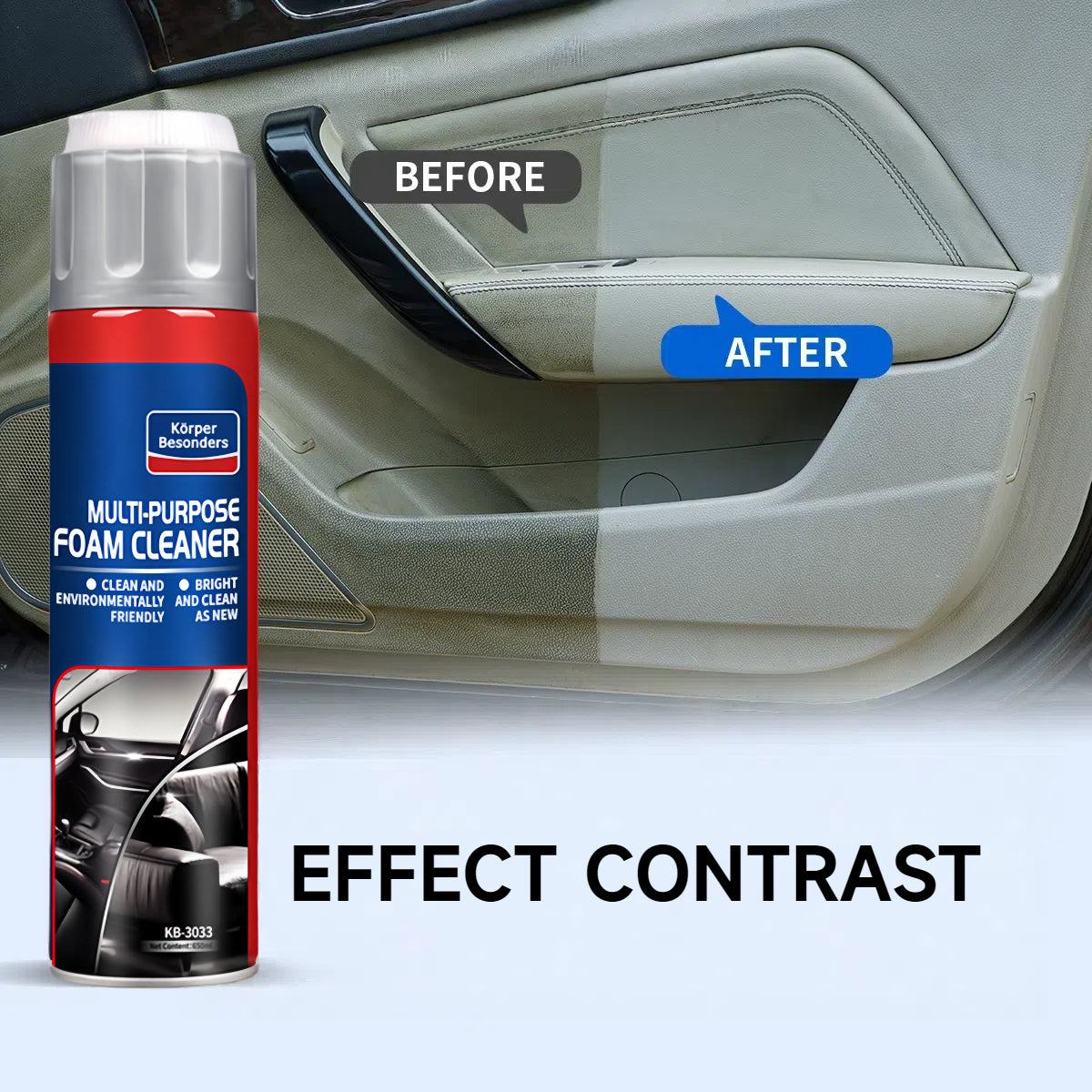Car Interior Foam Cleaner with Built-In Brush – 21.98 fl oz (650 mL)