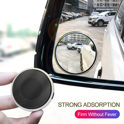 2Pcs 360 Degree Car Blind Spot Mirror Wide Angle Adjustable Auxiliary Rearview Convex Mirror Round Frame for Car Reverse