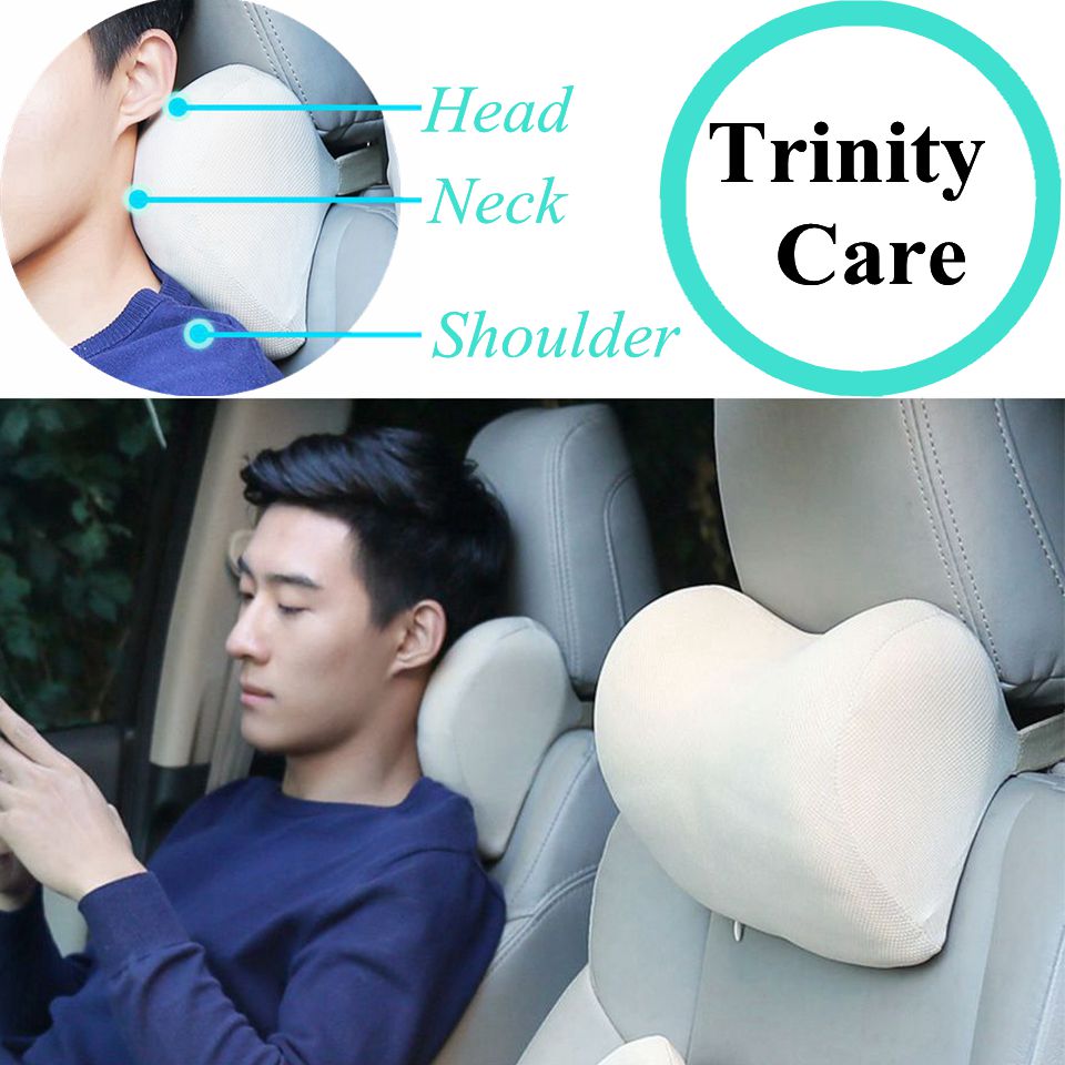 Car Headrest Neck Pillow For Seat Chair In Auto Memory Foam Cushion Fabric Cover Soft Head Rest Travel Support