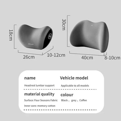 Car Memory Foam Neck Pillow Protection Lumbar Backrest Cushion Lumbar Cushion Car Headrest Cushion