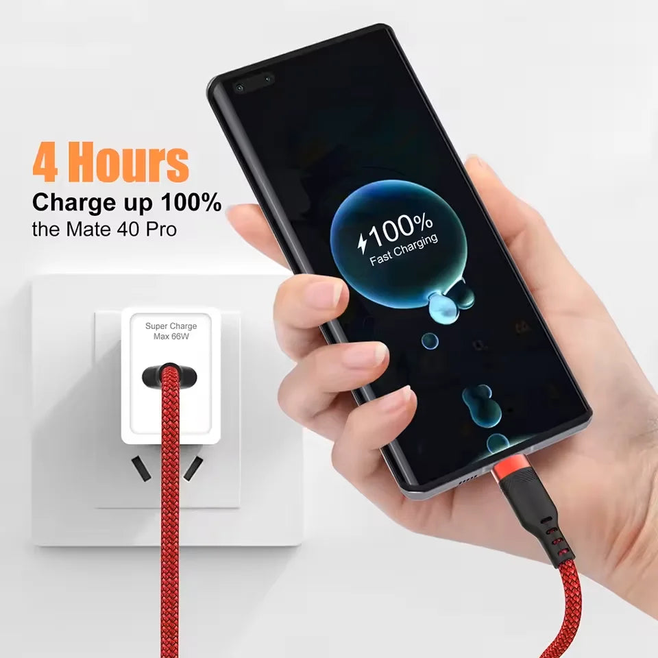6A USB TYPE C Fast Charge Cable USB C Extend Charging Cable For IPhone 15 16 Huawei Samsung Xiaomi Quick Charging Phone Cable