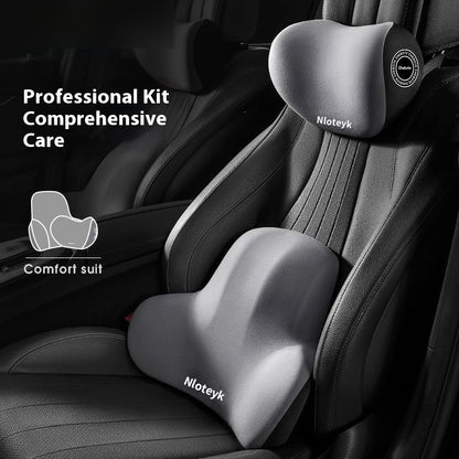 Four Seasons Universal Car Memory Foam Waist Cushion Back Cushion Headrest Cervical Spine Neck Pillow Car Pillow Seat Headrest