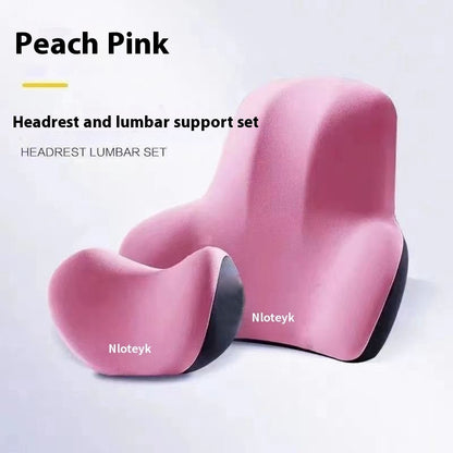 Four Seasons Universal Car Memory Foam Waist Cushion Back Cushion Headrest Cervical Spine Neck Pillow Car Pillow Seat Headrest
